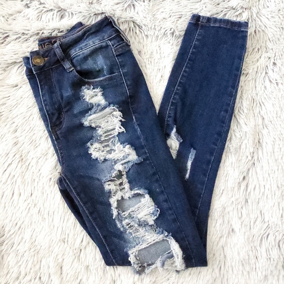 Rue21 Denim - Rue21 Blue Skinny Distressed Jeans
